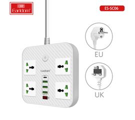  Удлинитель Earldom ES-SC06 EU, 4 розетки+3USB+Type C PD,3.1A (3000W)* 