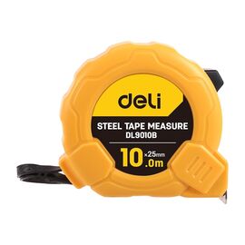  Рулетка Deli DL9010B 10мх25мм, метрическая, ударопрочный корпус 