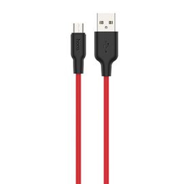  Кабель USB HOCO X21 Plus Silicone USB - MicroUSB, 2.4А, 1 м, красный+черный 