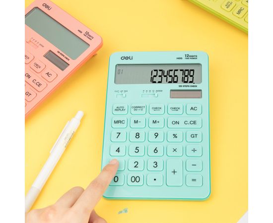  Калькулятор настольный Deli Touch EM01531 голубой 
