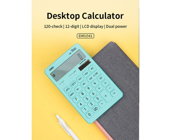  Калькулятор настольный Deli Touch EM01531 голубой 