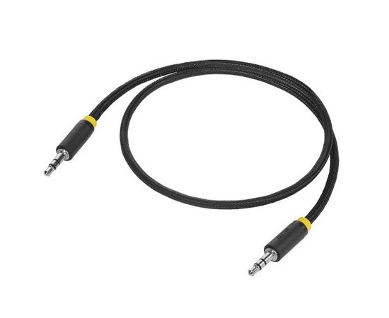  Аудио-кабель Greenconnect Premium GCR-AVC8114-1.0m) jack 3,5mm/jack 3,5mm, нейлон, ультрагибкий, 28 AWG, M/M, экран 1м черный, желтая окантовка 
