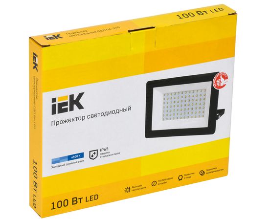  Прожектор Iek LPDO601-100-65-K02 СДО 06-100 светодиодный черный IP65 6500 K 