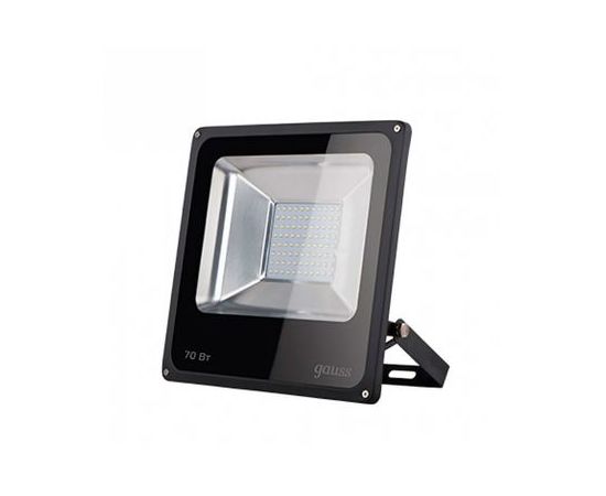  Прожектор Gauss 613100370 LED 70W 4600lm IP65 6500К черный 1/24 