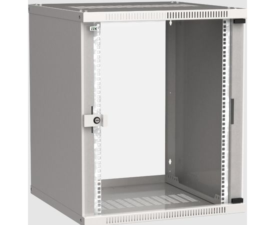  Шкаф коммутационный ITK Linea WE (LWE3-15U66-GF) настенный 15U 600x600мм пер.дв.стекл серый 