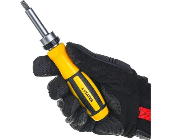  Отвертка STAYER Master 25311-H41 реверсивная с эргономичной ручкой, с насадками, 41 предмет 