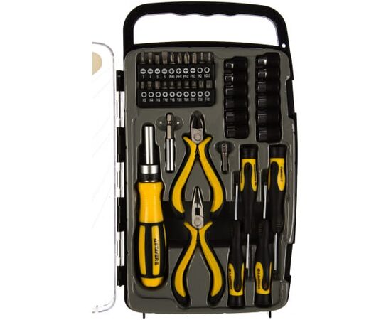  Отвертка STAYER Master 25311-H41 реверсивная с эргономичной ручкой, с насадками, 41 предмет 