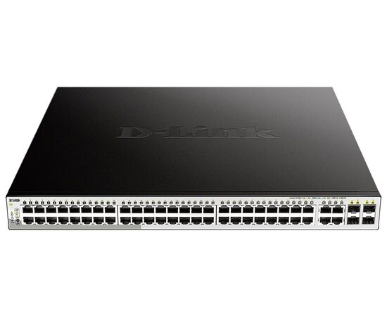  Коммутатор D-Link DGS-1210-52MP/FL1A, with 48 ports 10/100/1000Base-T  and  4 100/1000Base-T/SFP combo-ports (48 PoE ports) 