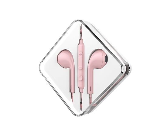  Проводные наушники с микрофоном вкладыши Hoco M55 Memory sound, 3.5 Jack (pink) 