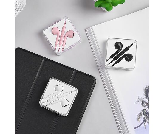  Проводные наушники с микрофоном вкладыши Hoco M55 Memory sound, 3.5 Jack (pink) 