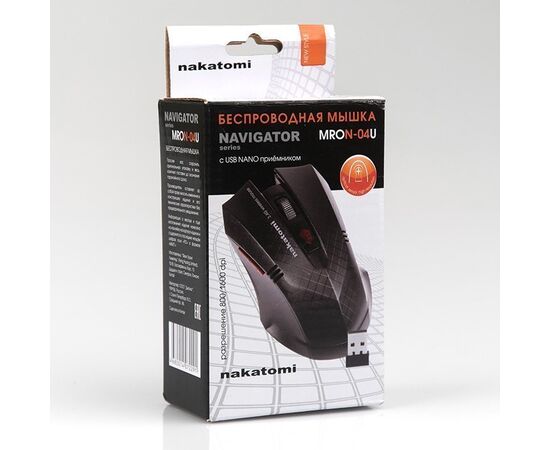  Мышь оптическая беспроводная Nakatomi Navigator MRON-04U (black) 