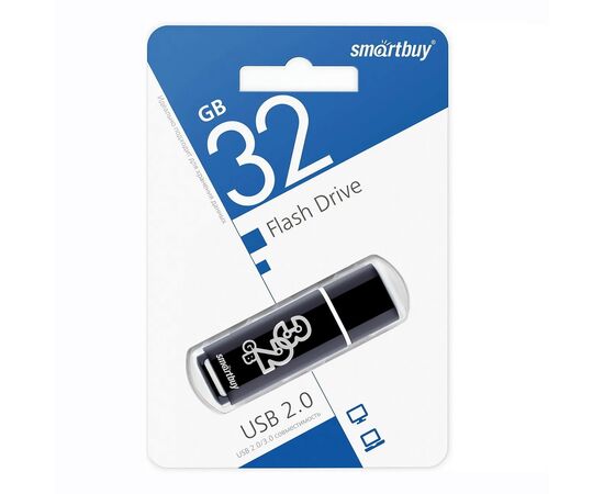  Флэш накопитель USB 32 Гб Smart Buy Glossy (black) 