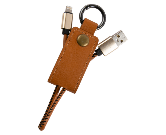  Кабель-брелок MB Mobility USB – Lightning, 25 см, коричневый 