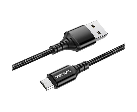  Кабель USB - micro USB Borofone BX54 Ultra bright, 100 см 2,4А (black) (133819) 