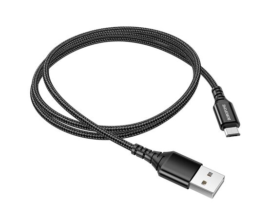  Кабель USB - micro USB Borofone BX54 Ultra bright, 100 см 2,4А (black) (133819) 