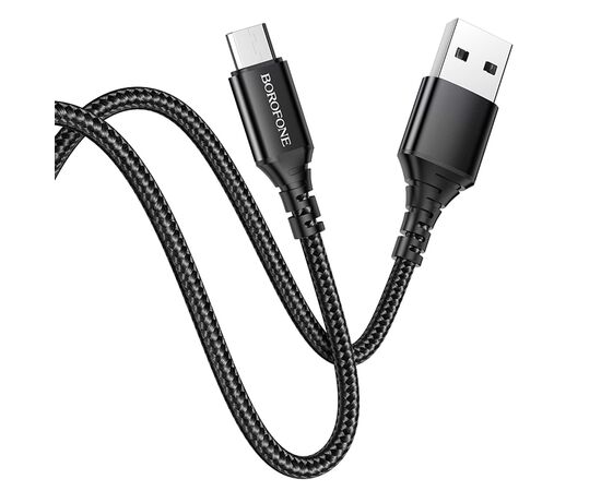  Кабель USB - micro USB Borofone BX54 Ultra bright, 100 см 2,4А (black) (133819) 