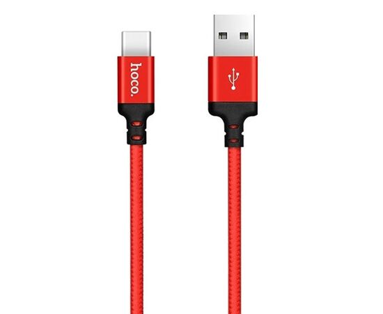  Кабель USB - 8 pin HOCO X14 Times speed, 2.0м, круглый, 2.0A, ткань, цвет: красный (1/33/330) 