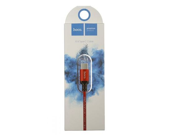  Кабель USB - 8 pin HOCO X14 Times speed, 2.0м, круглый, 2.0A, ткань, цвет: красный (1/33/330) 