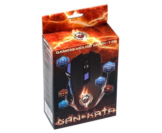  Мышь оптическая беспроводная Dialog Gan-Kata MRGK-14U RF (black/blue) (116498) 