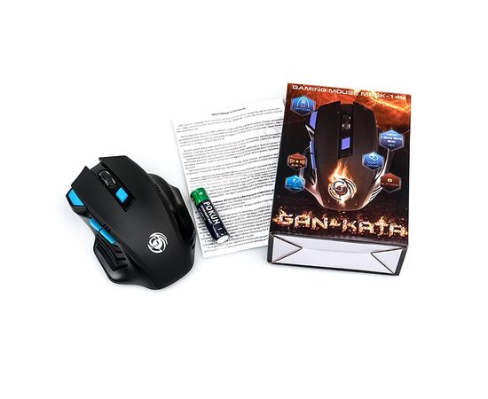  Мышь оптическая беспроводная Dialog Gan-Kata MRGK-14U RF (black/blue) (116498) 