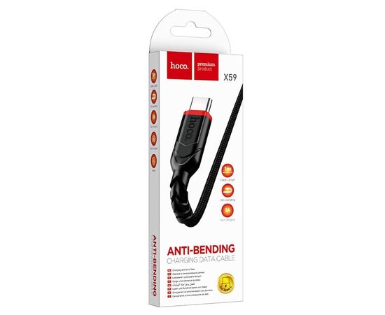  Кабель USB - Type-C Hoco X59 Victory 100см 3A (black) (202529) 