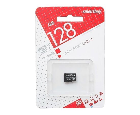  Карта флэш-памяти MicroSD 128 Гб Smart Buy без SD адаптера (class 10) 
