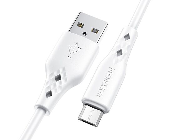  Кабель USB - micro USB Borofone BX48, 1.0м, 2,4А,ПВХ цвет: белый 