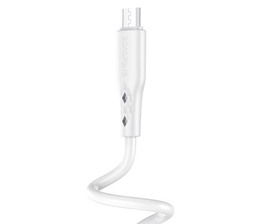  Кабель USB - micro USB Borofone BX48, 1.0м, 2,4А,ПВХ цвет: белый 