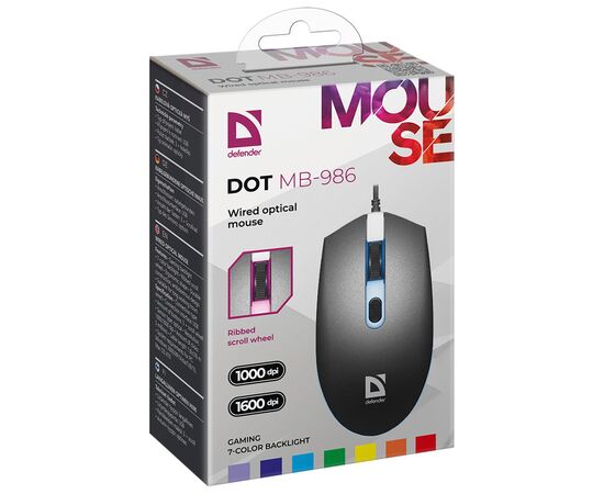  Мышь оптическая Defender Dot MB-986 (black) (220435) 