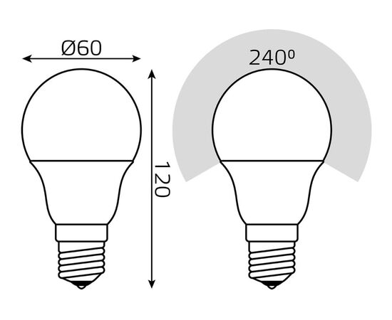  Лампа светодиодная Gauss A60 102502110-T 10Вт цок.E27 груша 220B 2700K св.свечения белый теплый уп/1шт 