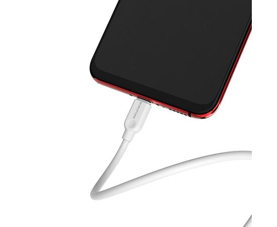  Кабель USB - микро USB Borofone BX14, 2.0м, круглый, 2.4A, силикон, цвет: белый (1/200) 