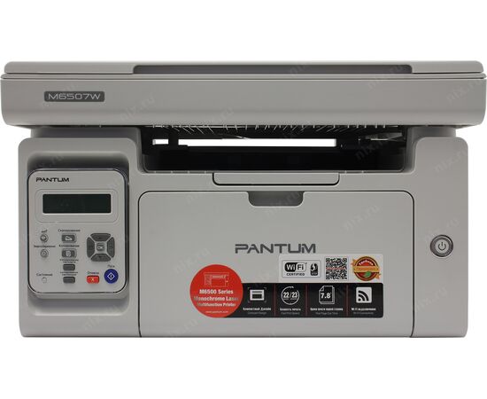  Pantum M6507W, МФУ, A4, WiFi, лазерное, ч.б., копир/принтер/сканер, 22 стр/мин, 1200×1200 dpi, 128Мб RAM, лоток 150 стр, USB, серый 