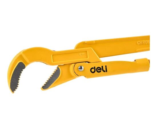  Ключ трубный Deli DL105267 рычажный №3 с изогнутыми губками 560мм, раскрытие губок 0-67мм, сталь Cr-V 