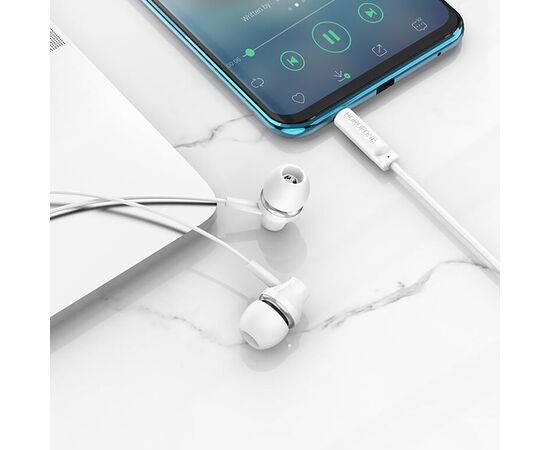  Проводные наушники с микрофоном внутриканальные Borofone BM74 Jack 3,5  (white) (217921) 