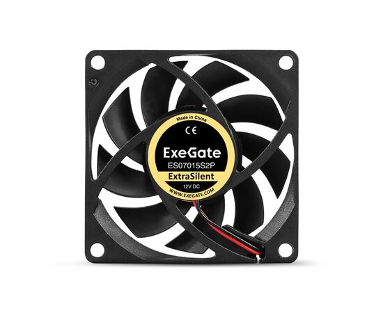  Вентилятор ExeGate ExtraSilent ES07015S2P EX295230RUS (70x70x15 мм, Sleeve bearing (подшипник скольжения), 2pin, 2000RPM, 18dBA) 