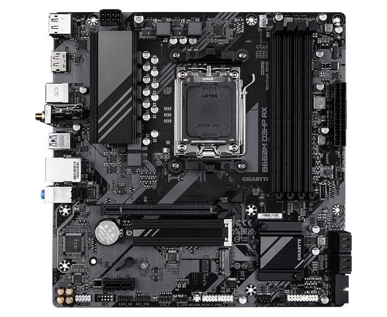  MB sAM5 Gigabyte B650M D3HP AX, AMD B650, 4xDDR5-5200 МГц, 1xPCI-Ex16, 2xM.2, Micro-ATX 