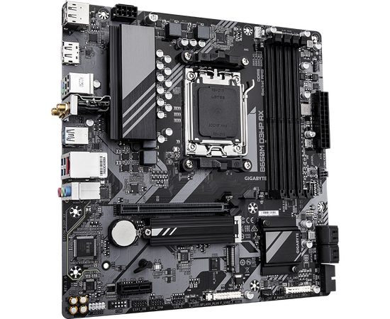  MB sAM5 Gigabyte B650M D3HP AX, AMD B650, 4xDDR5-5200 МГц, 1xPCI-Ex16, 2xM.2, Micro-ATX 