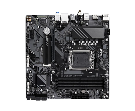  MB sAM5 Gigabyte B650M D3HP AX, AMD B650, 4xDDR5-5200 МГц, 1xPCI-Ex16, 2xM.2, Micro-ATX 