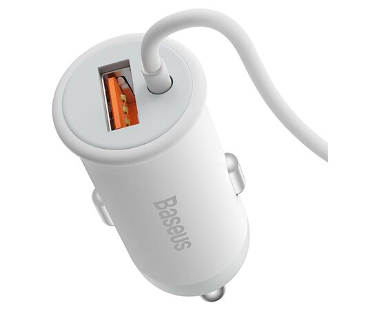 Автомобильный держатель BASEUS CW01 Magnetic + АЗУ USB, магнитный с беспроводной зарядкой, 40W, на воздуховод, белый 