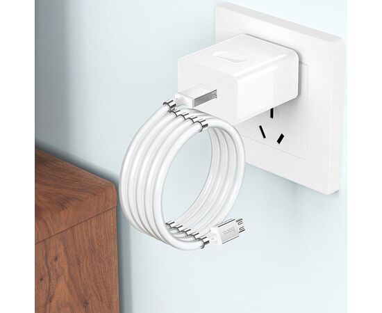  Кабель USB HOCO U91 Magic USB - MicroUSB, 2.4А, 1 м, белый 