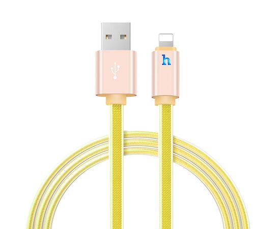  Кабель USB HOCO UPL12 Metal Jelly USB - Lightning, 2.1А, 2 м, золотой 