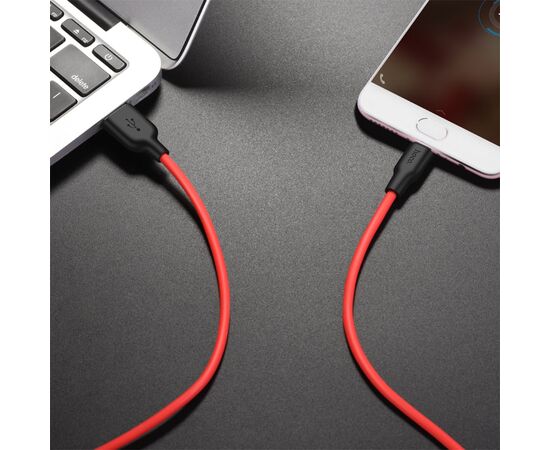  Кабель USB HOCO X21 Plus Silicone USB - MicroUSB, 2.4А, 1 м, красный+черный 