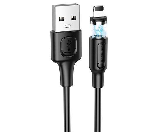  Кабель USB BOROFONE BX41 Amiable USB - Lightning магнитный, 2.4А, 1 м, черный 