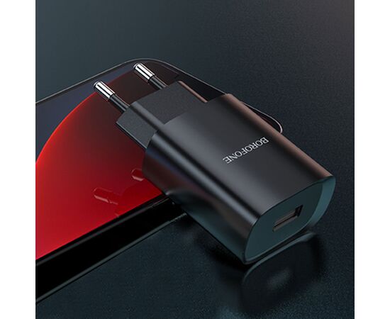  Сетевое зарядное устройство BOROFONE BN1 Innovative 1xUSB, 2.1A, черный 
