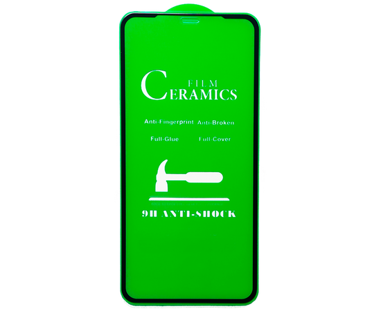  Защитная пленка Ceramics для iPhone 7/8/SE, гибкое глянцевое, прозрачный+белая рамка 