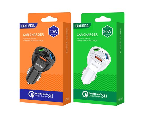  Автомобильное зарядное устройство KAKUSIGA KSC-486 3 USB 2.4/QC3.0 mah черный 