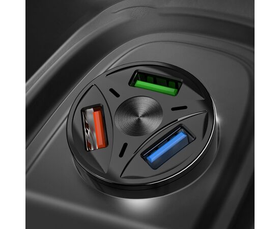  Автомобильное зарядное устройство KAKUSIGA KSC-486 3 USB 2.4/QC3.0 mah черный 