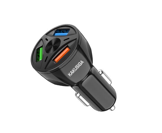  Автомобильное зарядное устройство KAKUSIGA KSC-486 3 USB 2.4/QC3.0 mah черный 