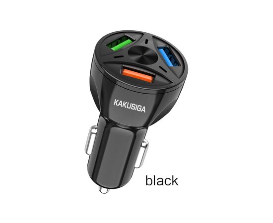  Автомобильное зарядное устройство KAKUSIGA KSC-486 3 USB 2.4/QC3.0 mah черный 