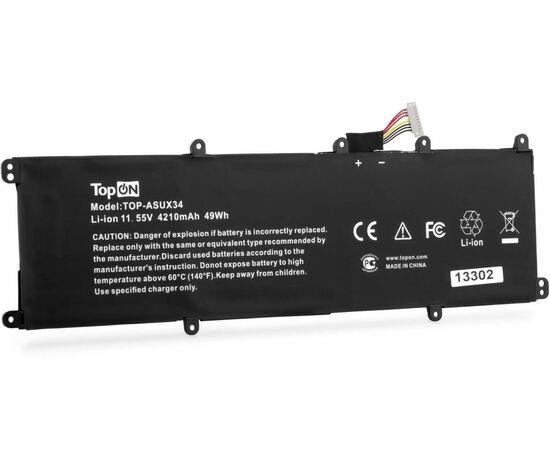  Батарея для ноутбука TopON TOP-ASUX34 11.55V 4210mAh литиево-ионная Asus UX3430UA, UX430UA, UX530UQ, UX530UX (103191) 